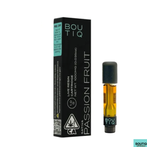 Boutiq Carts Passion Fruit – Live Resin Cartridge 1-Gram (sativa) - Boutiq switch — Boutiq V5 vape