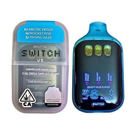“ARTIC FROST” (HYBRID) × “ROCKET POP” (HYBRID) × “TROPIC HAZE” (SATIVA) — Boutiq V5 vape