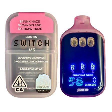 “PINK HAZE” × “CANDYLAND” × “STRAW-HAZE” (SATIVA) — Boutiq V5 vape